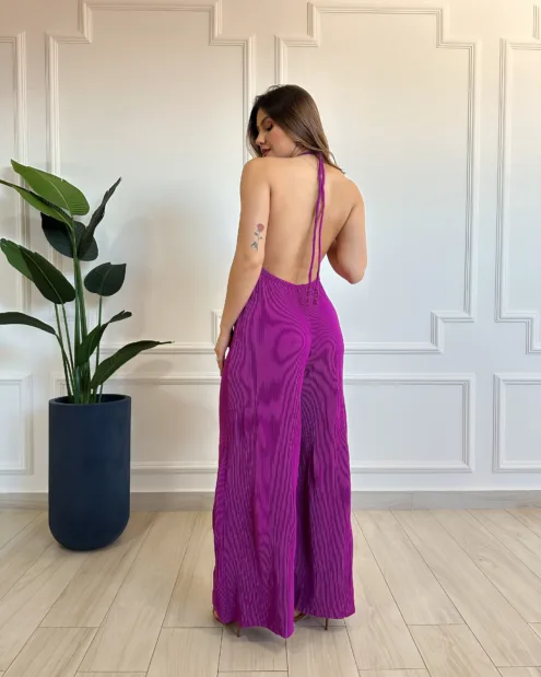 Morena Blanc - Vestido Plissado Camafeu