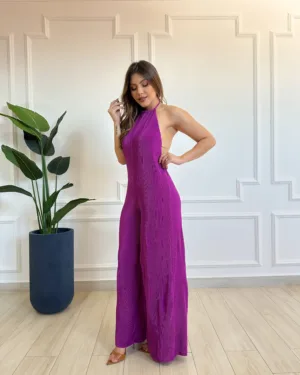 Morena Blanc - Vestido Plissado Camafeu