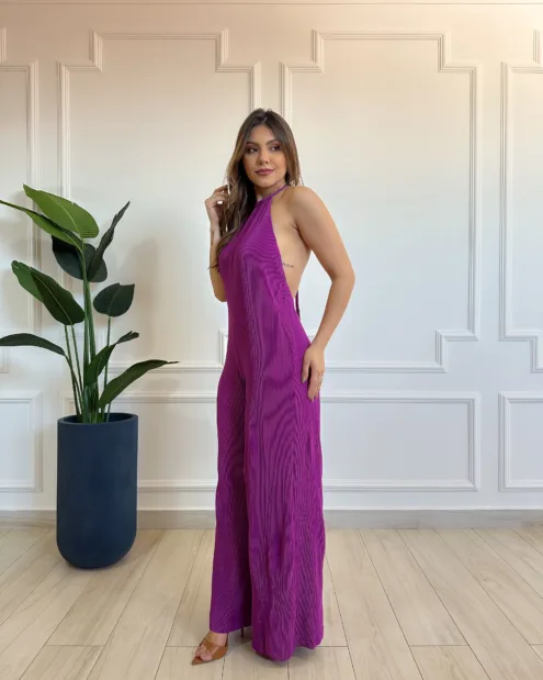 Morena Blanc - Vestido Plissado Camafeu