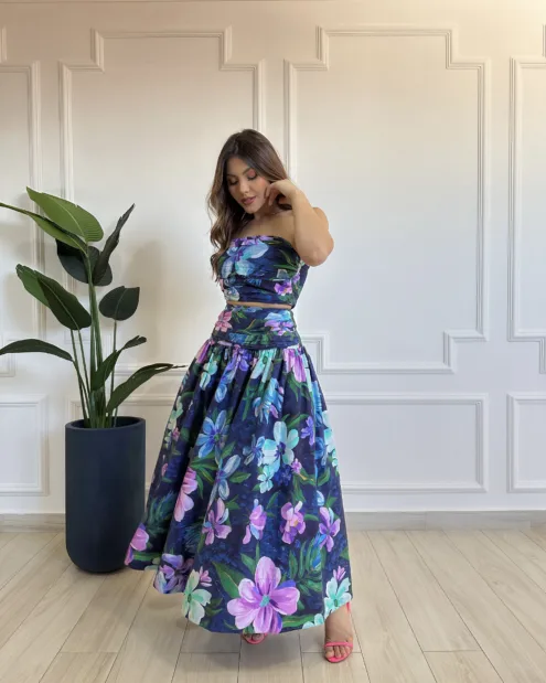 Morena Blanc - Vestido Plissado Camafeu