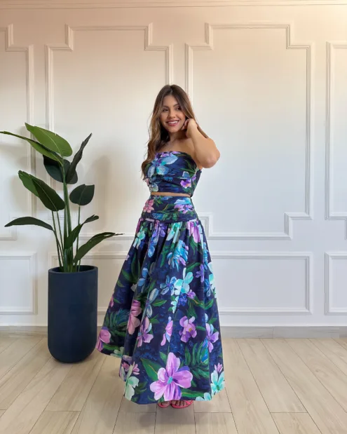 Morena Blanc - Vestido Plissado Camafeu