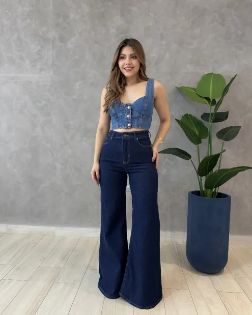 Morena Blanc - Top Corset Jeans