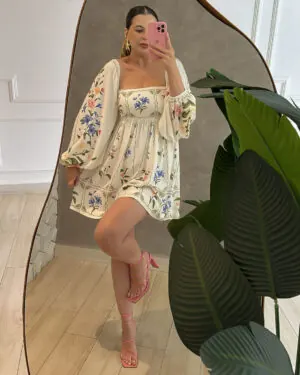 Morena Blanc - Vestido curto aquaflora FARM