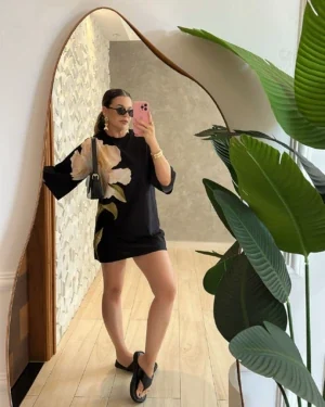 Morena Blanc - Vestido T-shirt papoula FARM